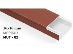 Káblová lišta PVC 16x16mm 2m merbau - imitácia dreva (príplatok NADROZMER!)