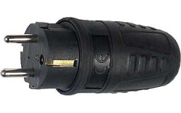 Gumová vidlica 2P+E 230V čierna (L165)