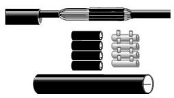 Káblová spojka 1-SVCZ M 3,5x95-150 zmršťovacia súprava so spojovačmi 3x25-150mm² + 1x16-70mm²