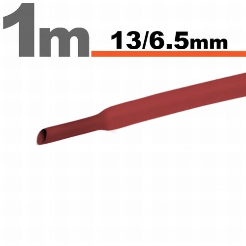 Zmršťovacia hadica 13/6,5mm 1m červená bužírka (11024P)