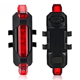 Svietidlo na bicykel , nabíjacie , blikačka , červená 5xLED, 15lm, USB (T630I)