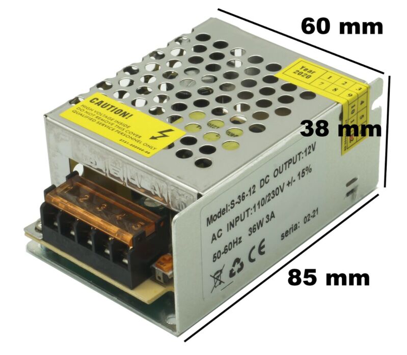 Zdroj LED ID-3008 12VDC IP20 3A 36W