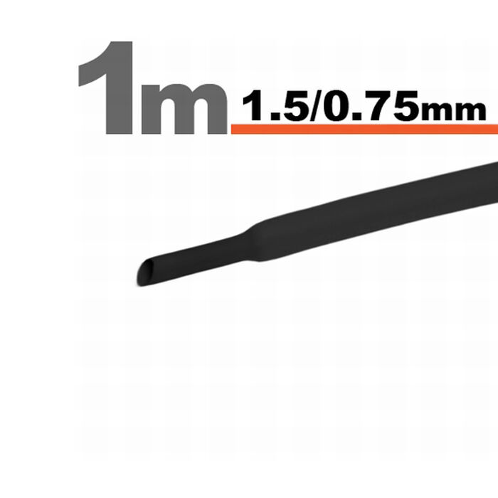 Zmršťovacia hadica 11019F 1,5/0,75mm 1m čierna bužírka