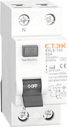 Prúdový chránič ETEK EKL6-100-1N2530 25A 1P+N 30mA AC-typ (n/a)