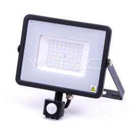 V-TAC LED Reflektor so senzorom 50W SAMSUNG chip 4000lm 4000K čierny (470) VT-50-S