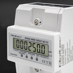 Digitálny elektromer Qoltec 50992 DIN 3-fázový 100A/400V 50Hz