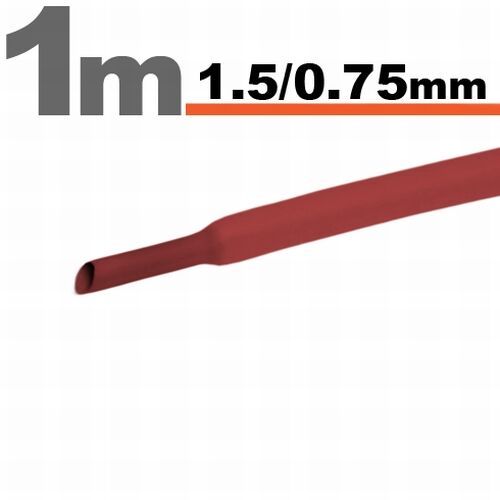 Zmršťovacia hadica 11019P 1,5/0,75mm 1m červená bužírka