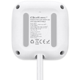 Predlžovacia šnúra 3-zás. - 2m + 3xUSB , kocka s presvetleným vypínačom , Qoltec 52547