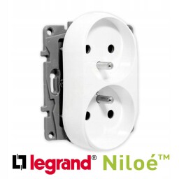 Niloé 764562 2-zásuvka 16A/250V ,bez cloniek ,  PL , biela (do rámčeka)