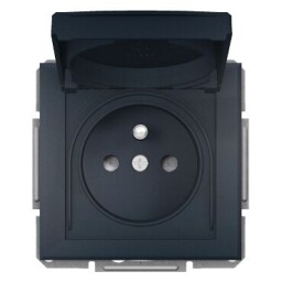 Asfora - EPH2800671 - 1-zásuvka 2P+E 16A/250V IP44 s clonkami antracit