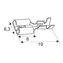 Neizolovaný faston - samica 6,3mm (1,5-2,5mm²) 1ks(m.j.)  (05314)