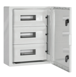 Rozvádzačová skriňa plastová CP 5104 400x500x175mm (3x17)54modulov IP65 sivá