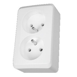 Prima - WDE001043 - povrchová zásuvka 2x2P+PE , PL , biela