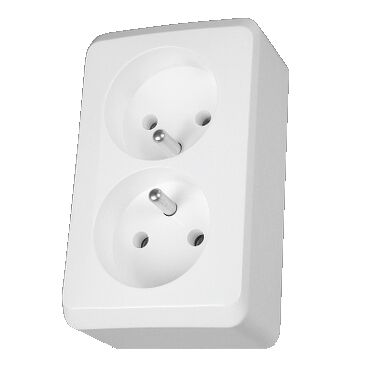 Prima - WDE001043 - povrchová zásuvka 2x2P+PE , PL , biela