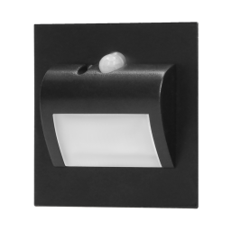 Svietidlo AD-OS-6164LR4/B DRACO LED NEW 1,5W, zapustené schodiskové , 12VDC, 30lm, 4000K, čierna, snímač pohybu a súmraku