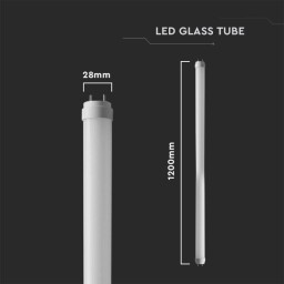 LED trubica T8 18W 120cm G13 sklo 4000K (25ks/Box) V-TAC (2982) VT-1221