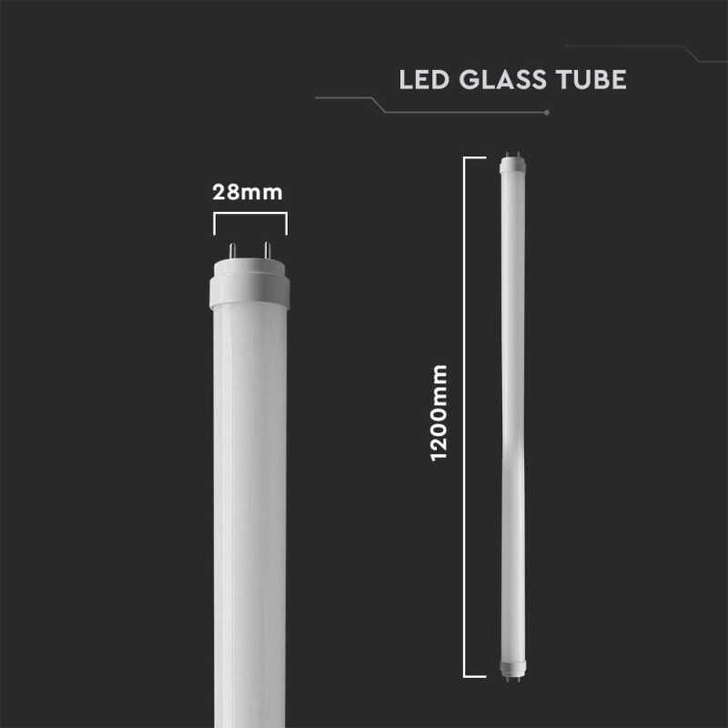 LED trubica T8 18W 120cm G13 sklo 4000K (25ks/Box) V-TAC (2982) VT-1221
