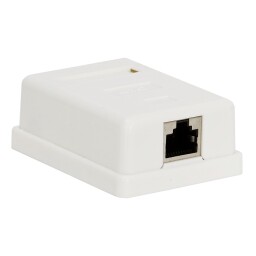 Nástenná zásuvka dátová - 05396 - 1 x RJ45 FTP cat.5 biela