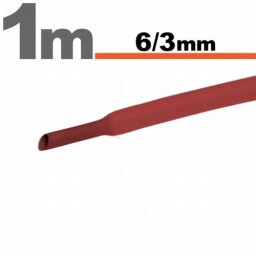 Zmršťovacia hadica 11022P 6/3mm 1m červená bužírka