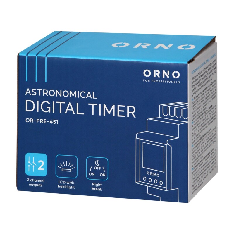 Astronomické spínacie hodiny OR-PRE-451 100-programov 2DIN