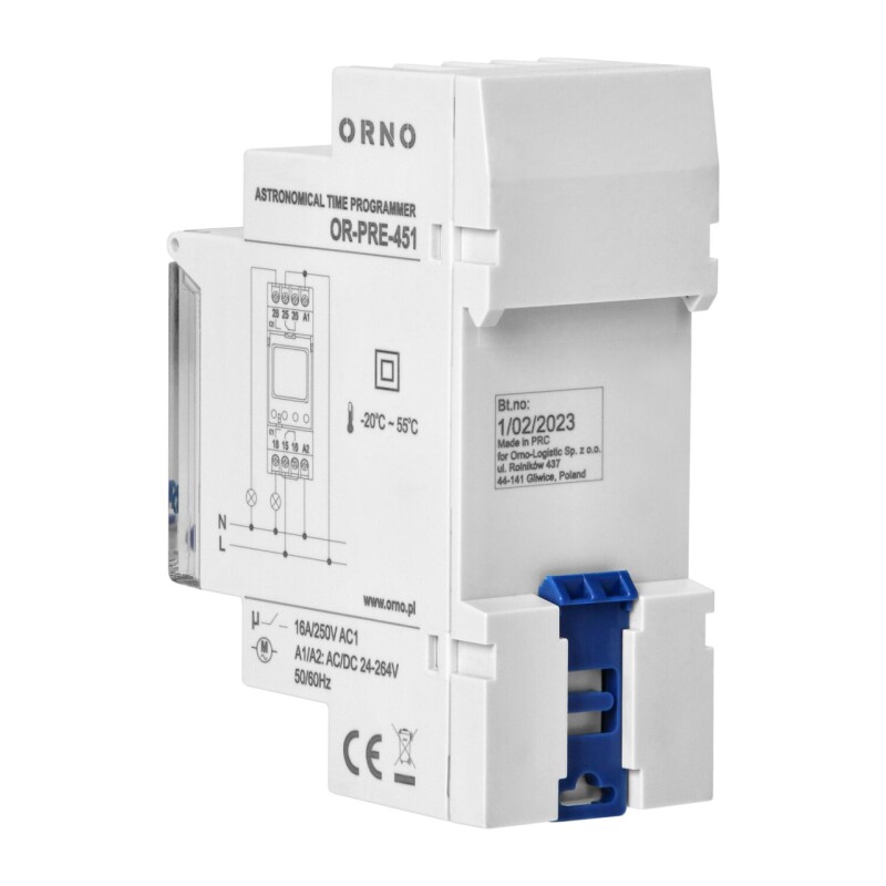 Astronomické spínacie hodiny OR-PRE-451 100-programov 2DIN