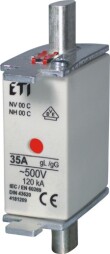 Poistka nožová Eti 004181107 NV/NH000 gG 25A/400V 
