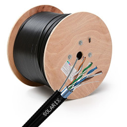 Instalační kabel Solarix CAT5E FTP PE Fca samonosný 305m/cívka SXKD-5E-FTP-PE-SAM , 27655195