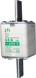 Poistka nožová ETI - 004112128 - NV 0 aM 690V 32A