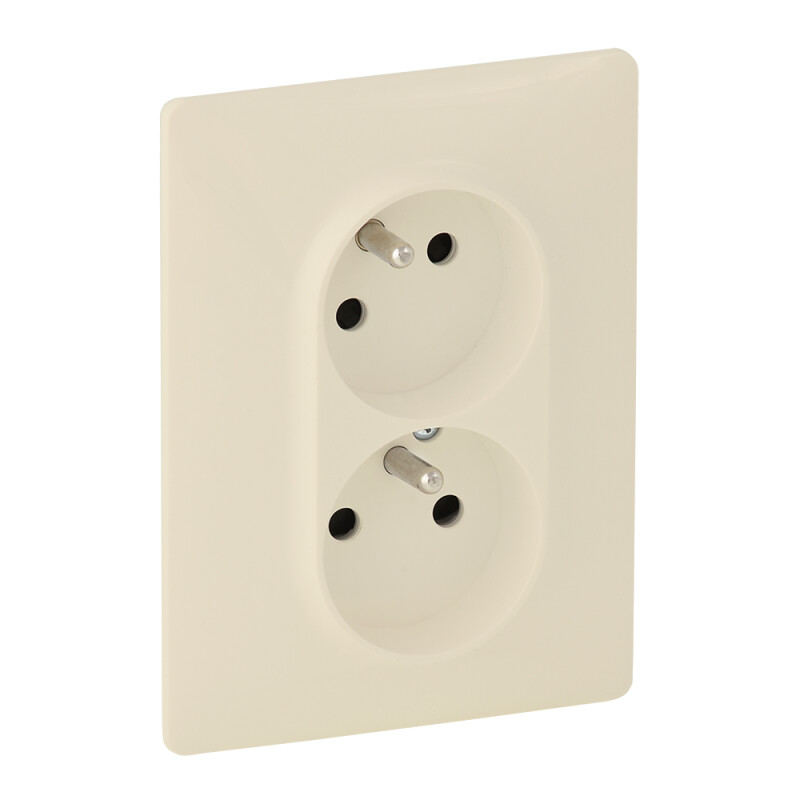 Valena life - 753286 - 2-zásuvka 16A/250V béžová s natočenou dutinkou
