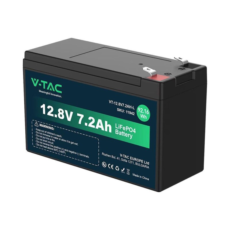 Akumulátor LiFePO4 12,8V 7,2Ah 92,16Wh (11942) VT-12.8V 7.2AH-L