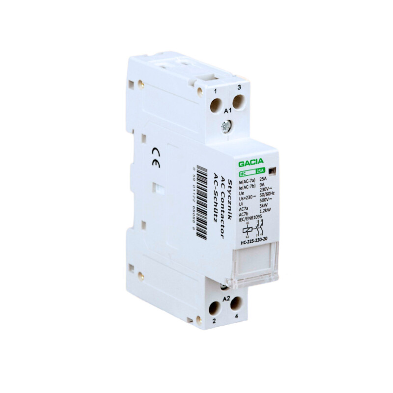 Stykač inštalačný GACIA HC-225-230-20 , 2P/25A 2NO 230V