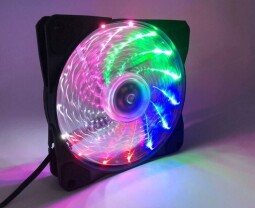 Ventilátor 120x120x25mm 12V s LED farebným osvetlením (T418B)