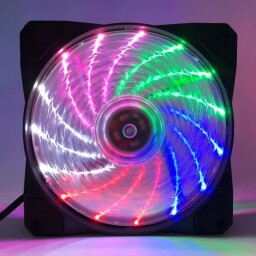 Ventilátor 120x120x25mm 12V s LED farebným osvetlením (T418B)