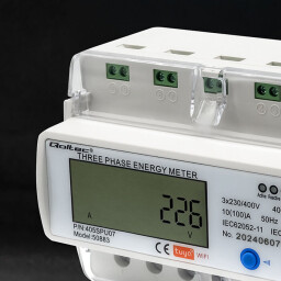 Digitálny elektromer Qoltec 50883 DIN 3-fázový 3x230/400V 100A WiFi (Tuya)
