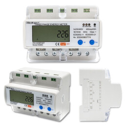 Digitálny elektromer Qoltec 50883 DIN 3-fázový 3x230/400V 100A WiFi (Tuya)