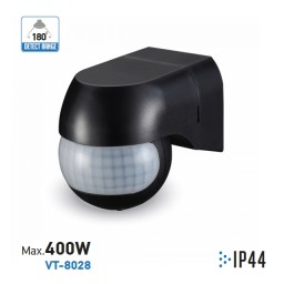 V-TAC Snímač pohybu PIR - 5089 - nástenný 180°/12m/400W/IP44 otočný - čierny