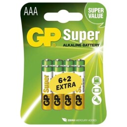 Batéria GP *B13118 LR03 (AAA) alkalická 6+2ks