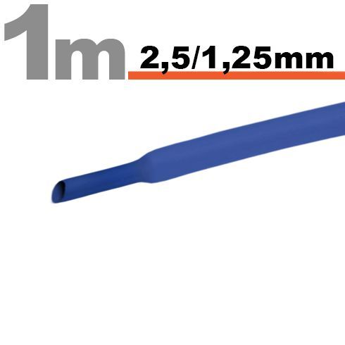 Zmršťovacia hadica 11020K 2,5/1,25mm 1m modrá bužírka