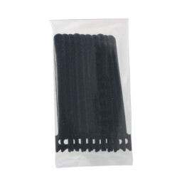 Viazacia páska na suchý zips 12x200mm 10ks čierna 05516