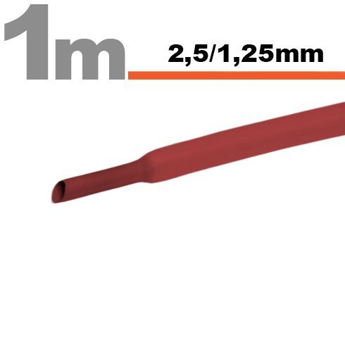 Zmršťovacia hadica 11020P 2,5/1,25mm 1m červená bužírka