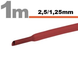 Zmršťovacia hadica 11020P 2,5/1,25mm 1m červená bužírka