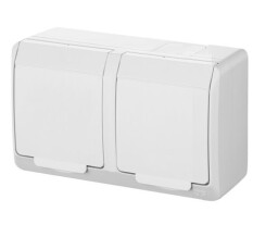 Hermes 0322-02 2-zásuvka 2P+PE 16A/250V IP44 nad omietku biela