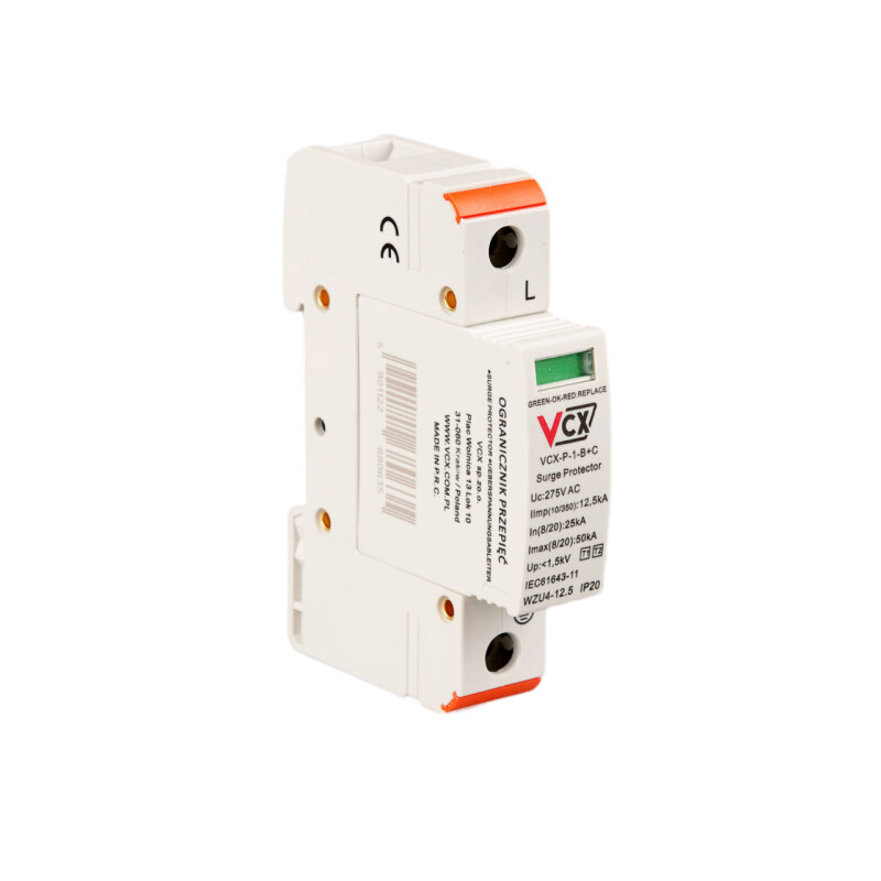 Prepäťová ochrana VCX-P-1-B+C, BC 1P 12,5kA (T1+T2) AC