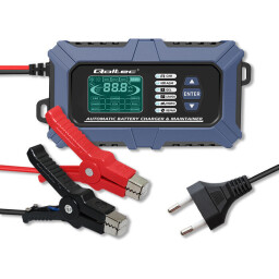 Inteligentná mikroprocesorová nabíjačka s testerom batérií a funkciou opravy 12V/6A , LCD displej , pre batérie AGM/LiFePO4/GEL Qoltec 52488