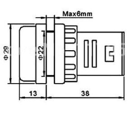 Signálka AD16-22DS biela LED 230V 29mm /22mm-otvor/ (K459C)
