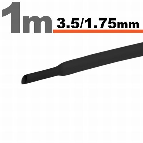 Zmršťovacia hadica 11021F 3,5/1,75mm 1m čierna bužírka