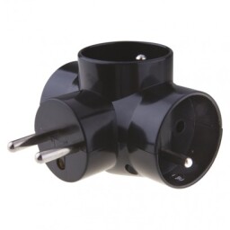 Rozbočovacia zásuvka - rozdvojka -  3x230V RW-3c čierna
