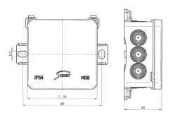 Rozbočovacia krabica SIMET FASTBOX & HOOK 35360106 75x75x37mm NS5 biela 