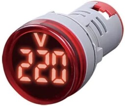 Signálka s voltmetrom AD16-22DSV červená LED 60-500Vac 29mm /22mm-otvor/ veľké segmenty (R056B)