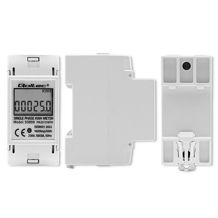 Digitálny elektromer Qoltec 50899 DIN 1-fázový 230V 60A